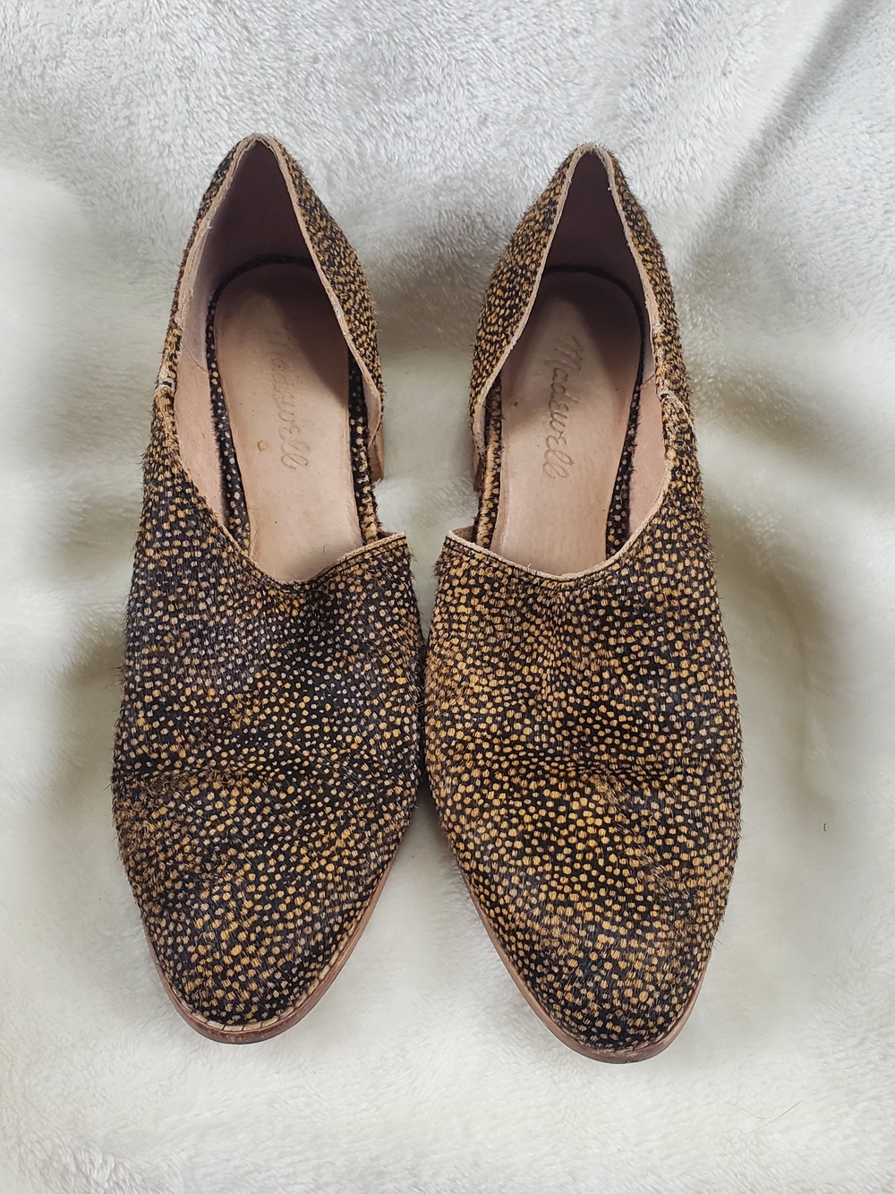 Madewell Lucie Spotted Calf Fur Hair Booties Size 6.5